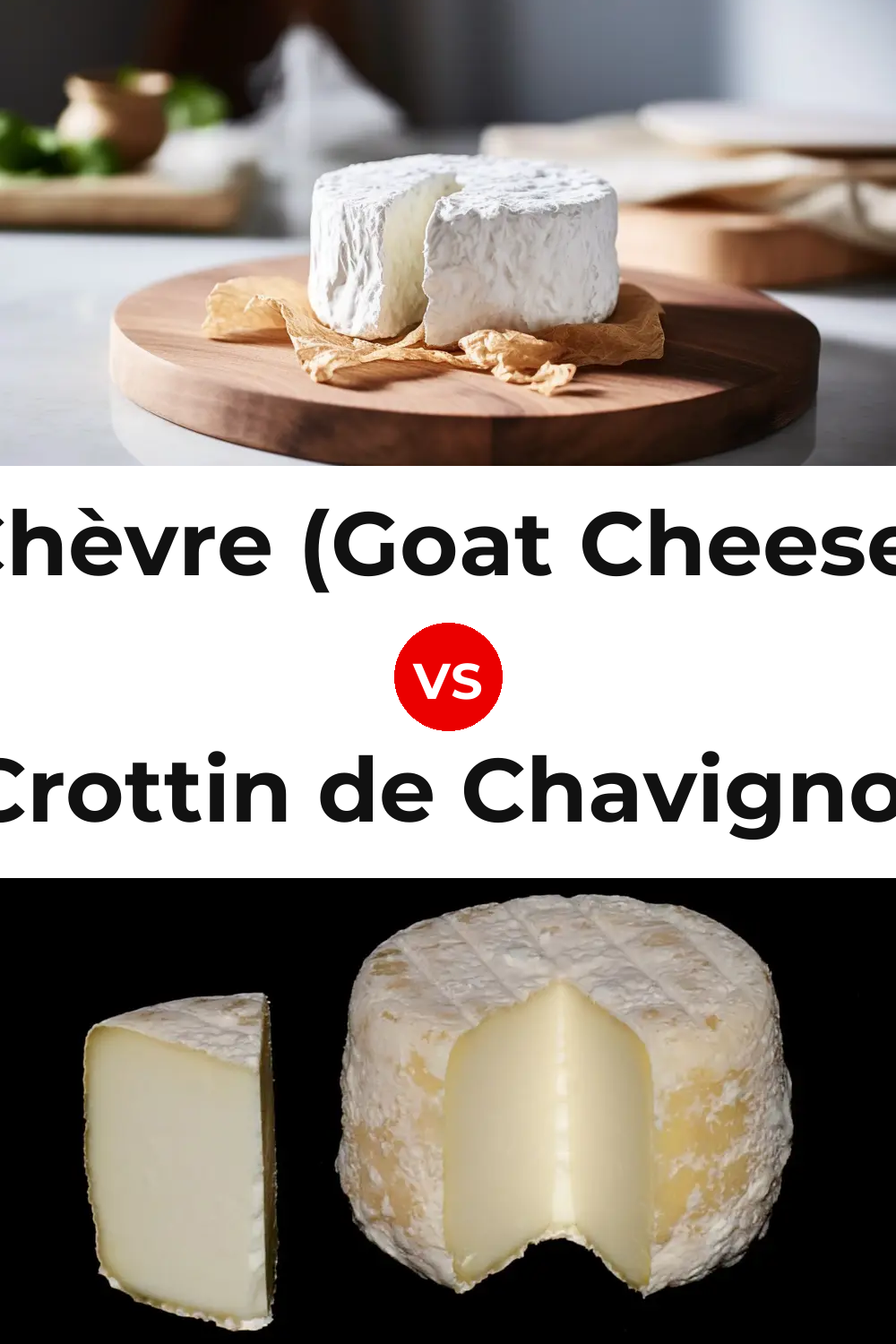 Chèvre (Goat Cheese) vs Crottin de Chavignol Cheese Pinterest comparison