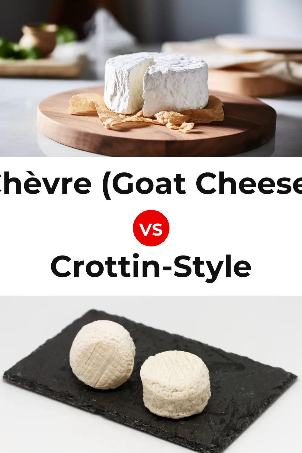 Chèvre (Goat Cheese) vs Crottin-Style Cheese Pinterest comparison