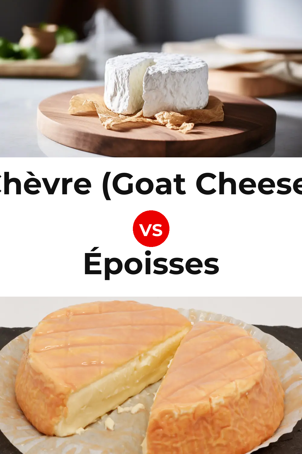 Chèvre (Goat Cheese) vs Époisses Cheese Pinterest comparison
