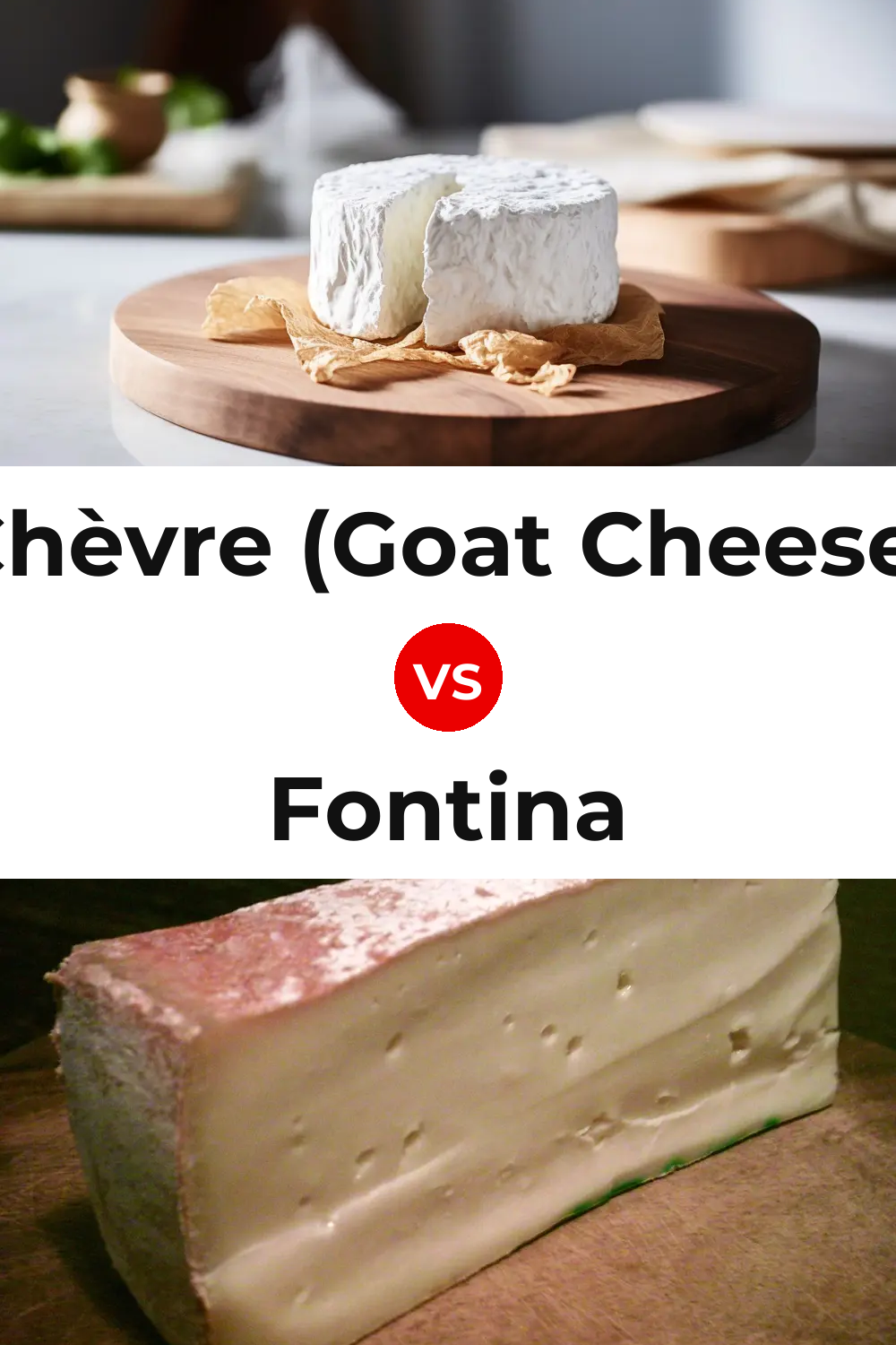 Chèvre (Goat Cheese) vs Fontina Cheese Pinterest comparison