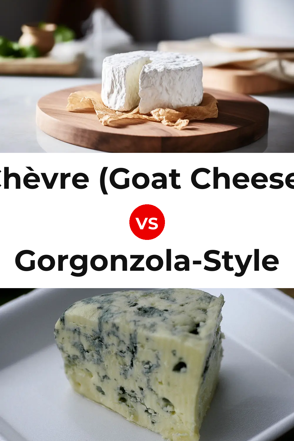Chèvre (Goat Cheese) vs Gorgonzola-Style Cheese Pinterest comparison
