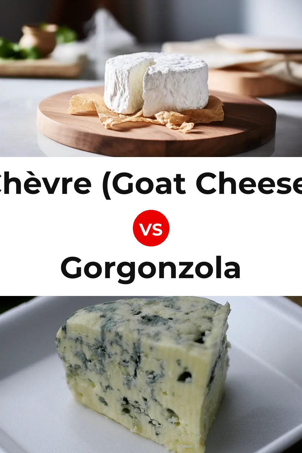 Chèvre (Goat Cheese) vs Gorgonzola Cheese Pinterest comparison