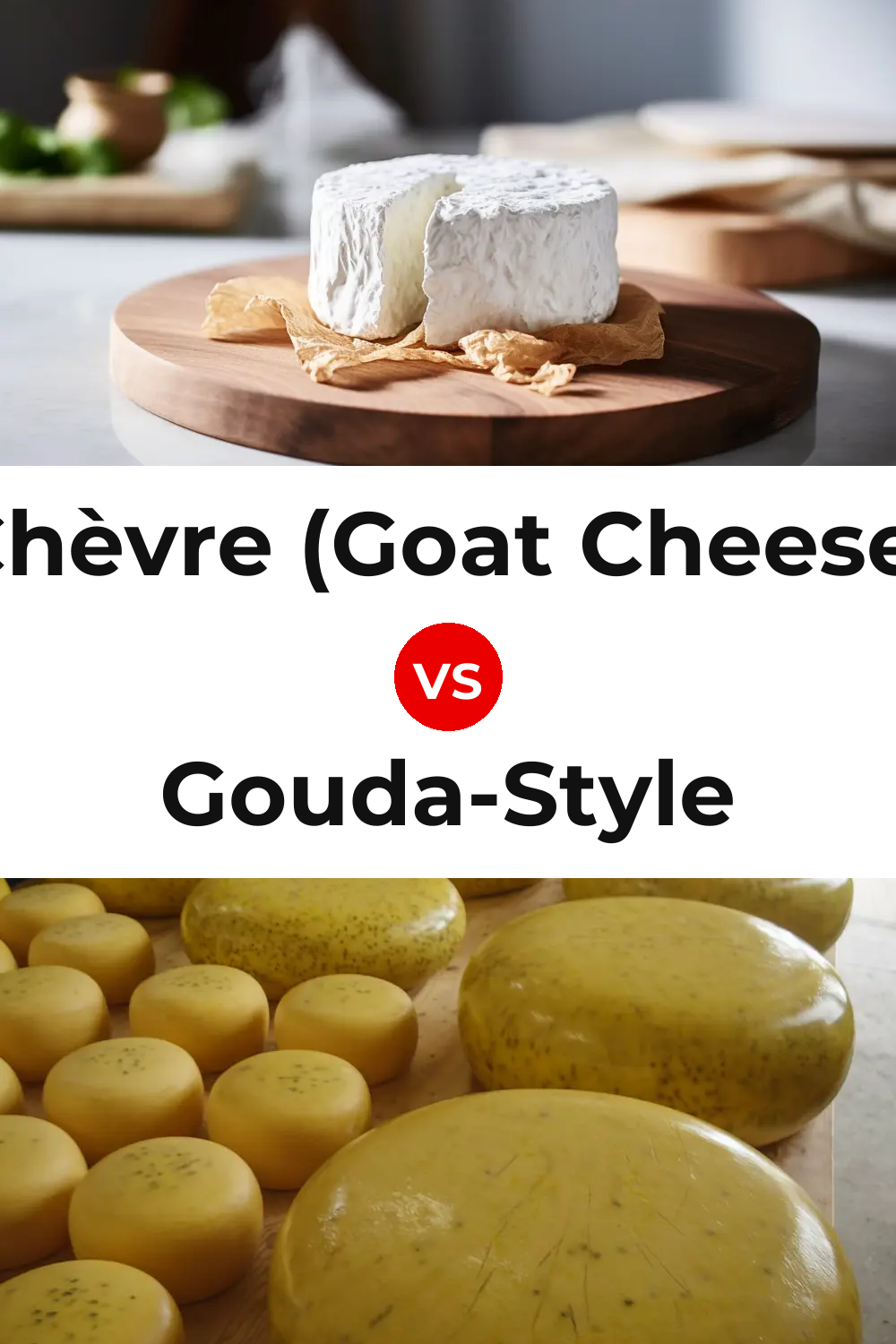 Chèvre (Goat Cheese) vs Gouda-Style Cheese Pinterest comparison