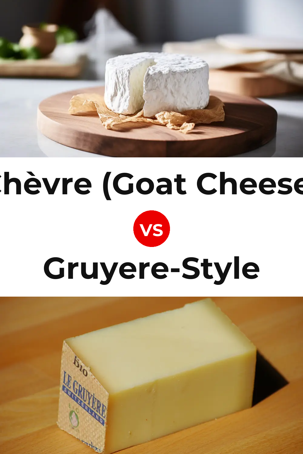 Chèvre (Goat Cheese) vs Gruyere-Style Cheese Pinterest comparison