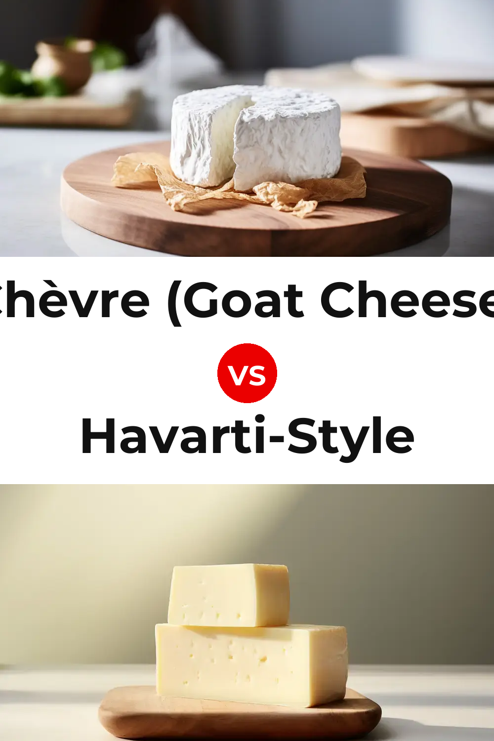 Chèvre (Goat Cheese) vs Havarti-Style Cheese Pinterest comparison