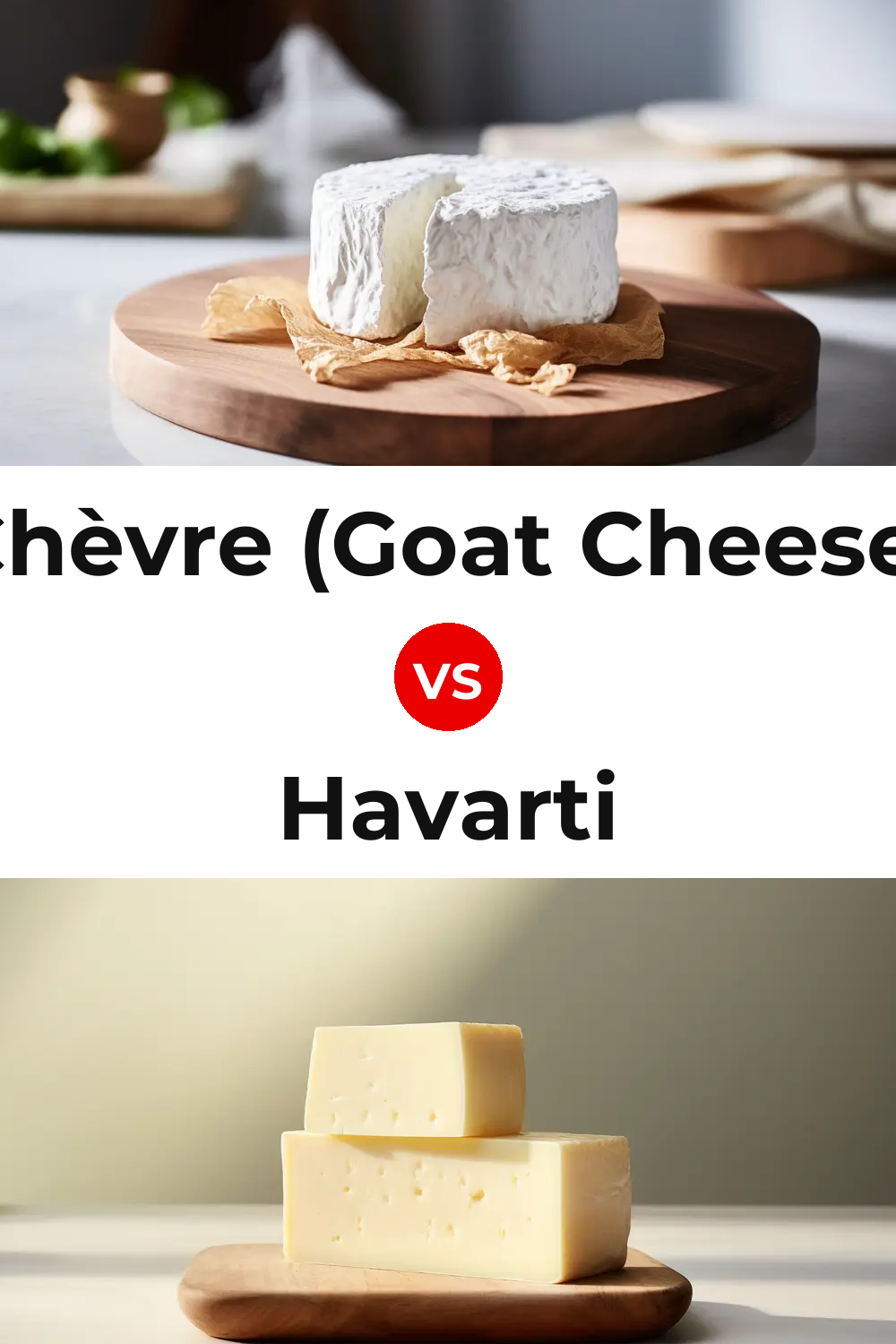 Chèvre (Goat Cheese) vs Havarti Cheese Pinterest comparison