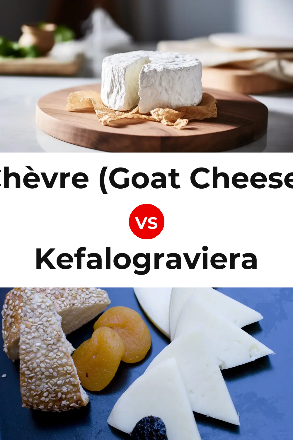 Chèvre (Goat Cheese) vs Kefalograviera Cheese Pinterest comparison
