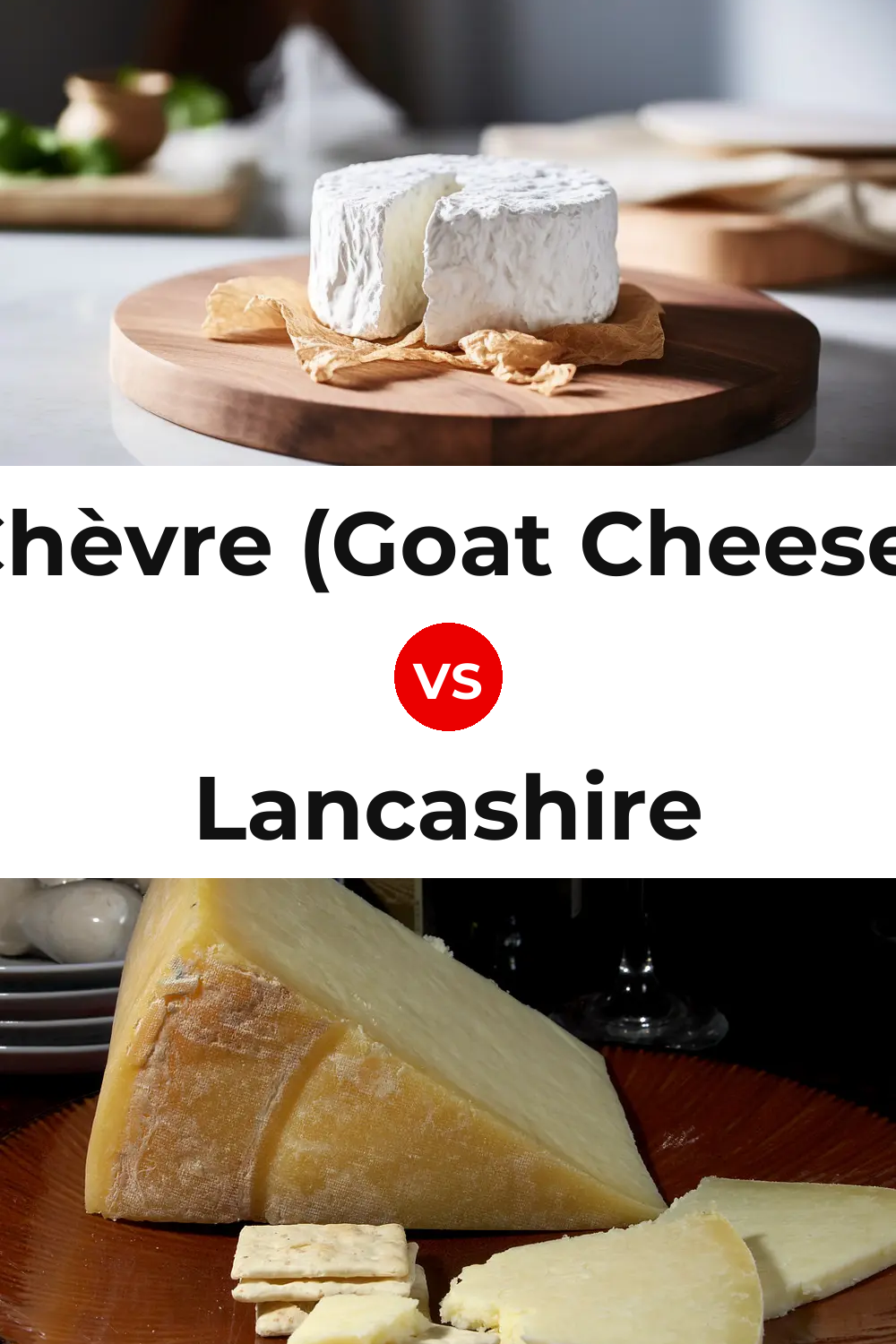 Chèvre (Goat Cheese) vs Lancashire Cheese Pinterest comparison
