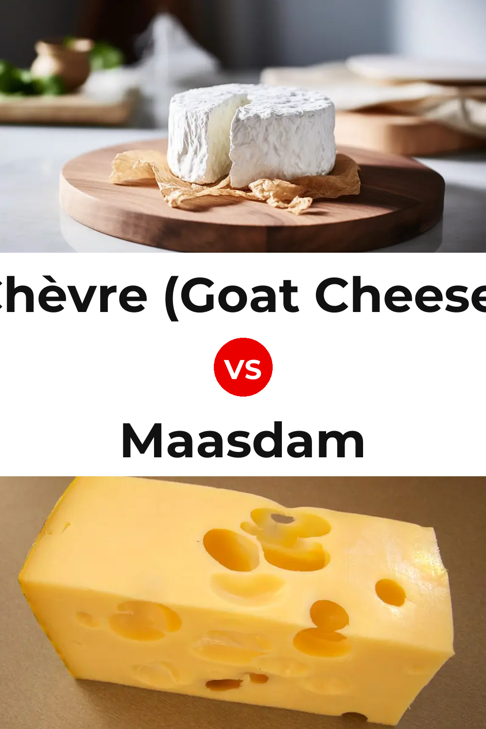 Chèvre (Goat Cheese) vs Maasdam Cheese Pinterest comparison