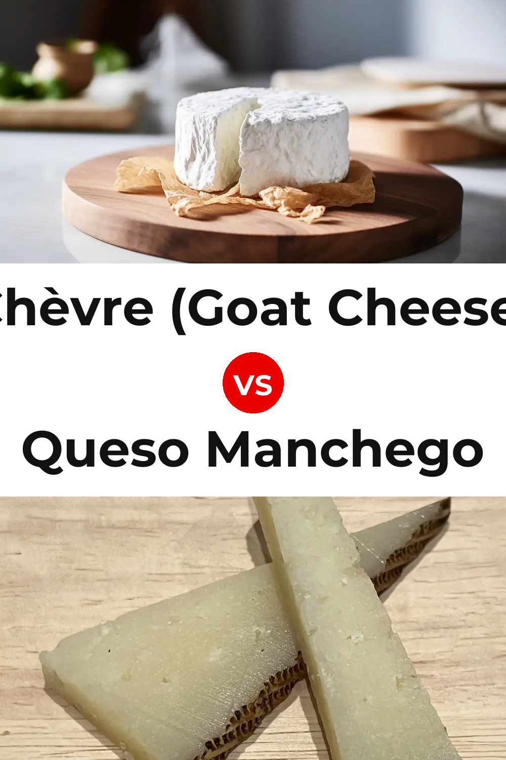 Chèvre (Goat Cheese) vs Queso Manchego Pinterest comparison