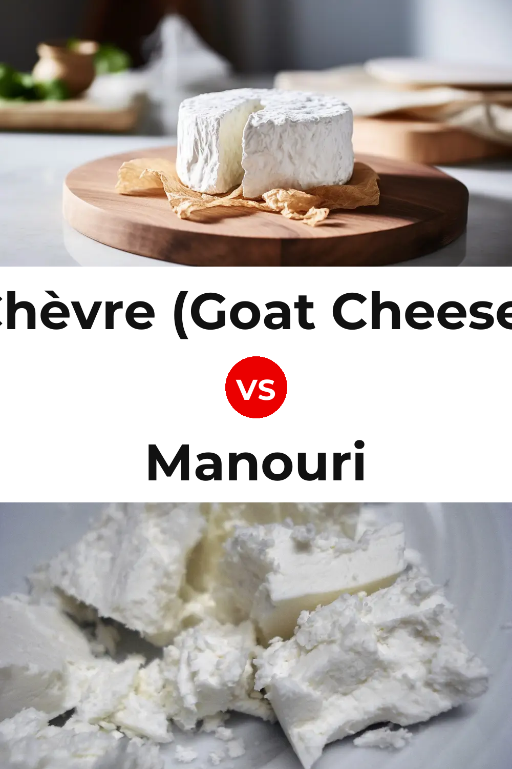 Chèvre (Goat Cheese) vs Manouri Cheese Pinterest comparison