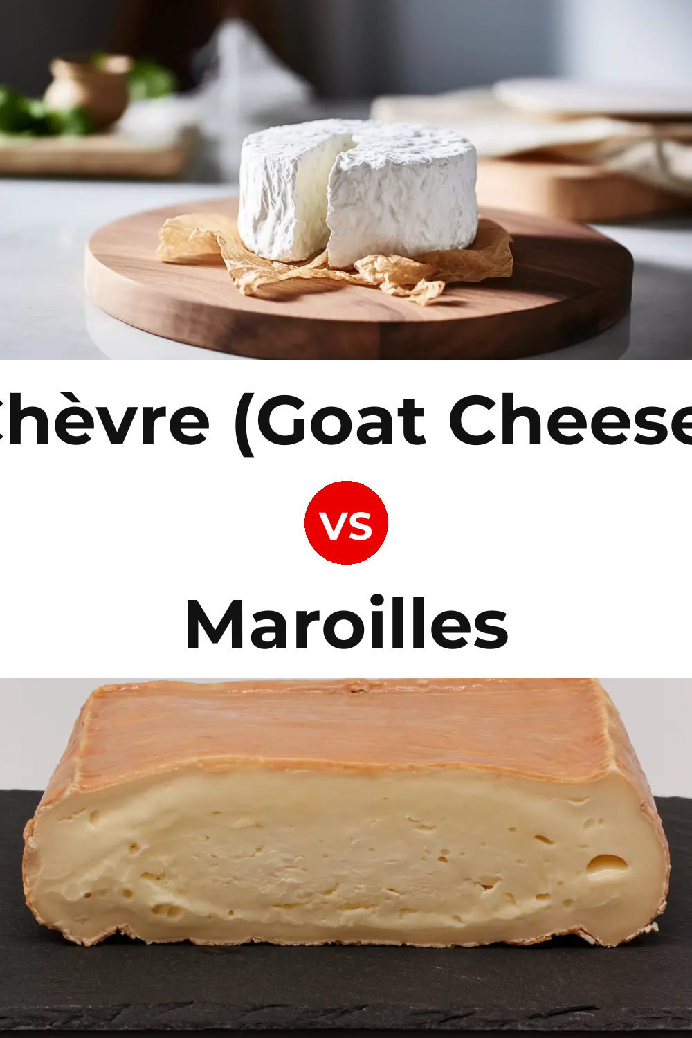 Chèvre (Goat Cheese) vs Maroilles Cheese Pinterest comparison