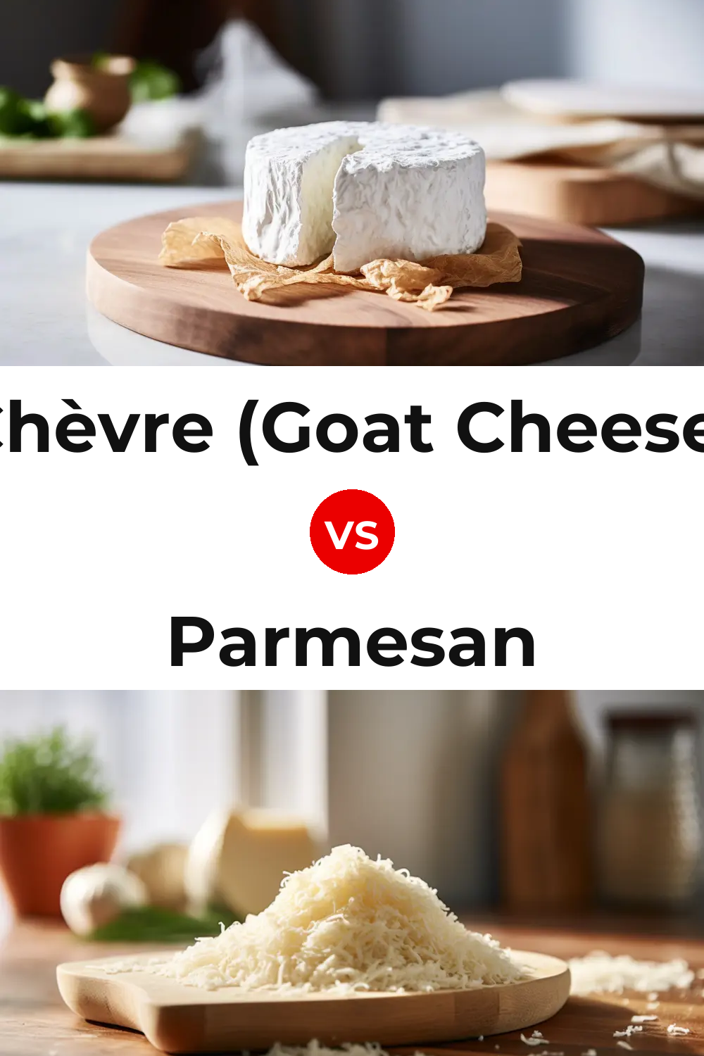 Chèvre (Goat Cheese) vs Parmesan Cheese Pinterest comparison