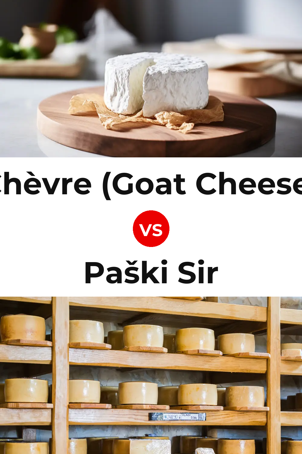 Chèvre (Goat Cheese) vs Paški Sir Cheese Pinterest comparison