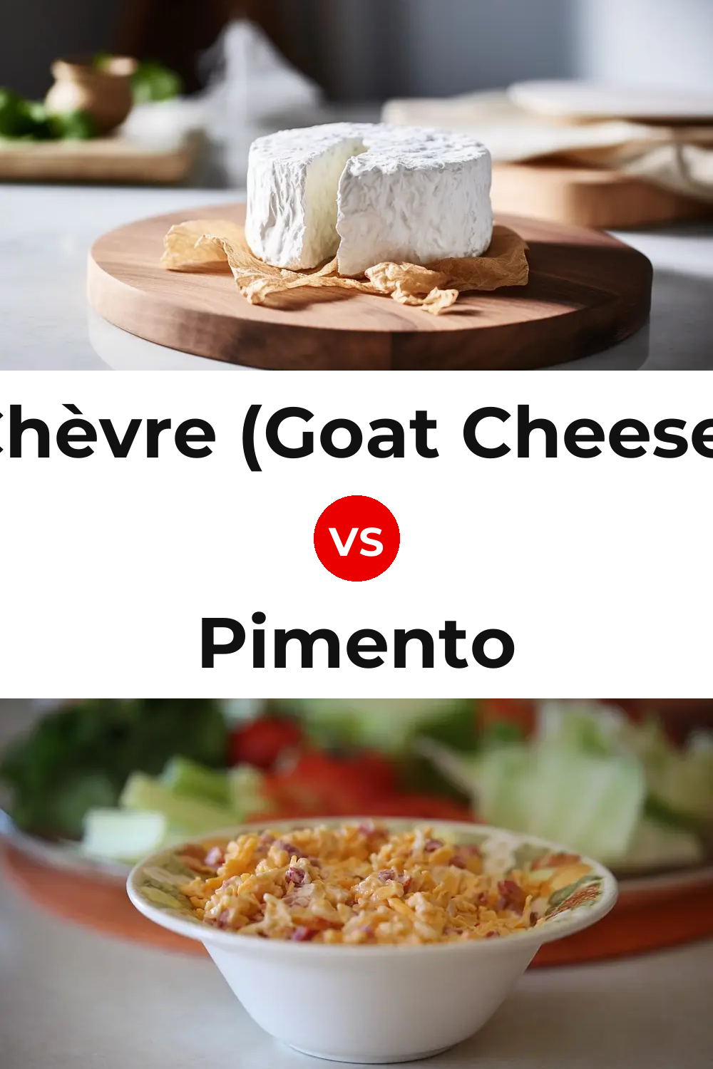 Chèvre (Goat Cheese) vs Pimento Cheese Pinterest comparison