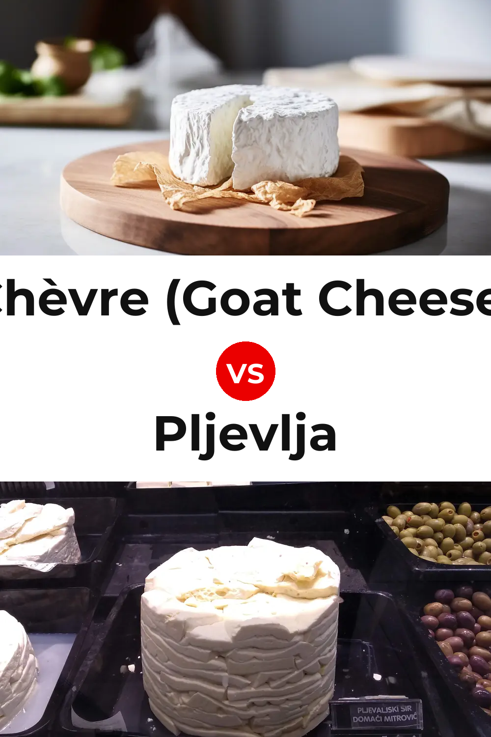 Chèvre (Goat Cheese) vs Pljevlja Cheese Pinterest comparison