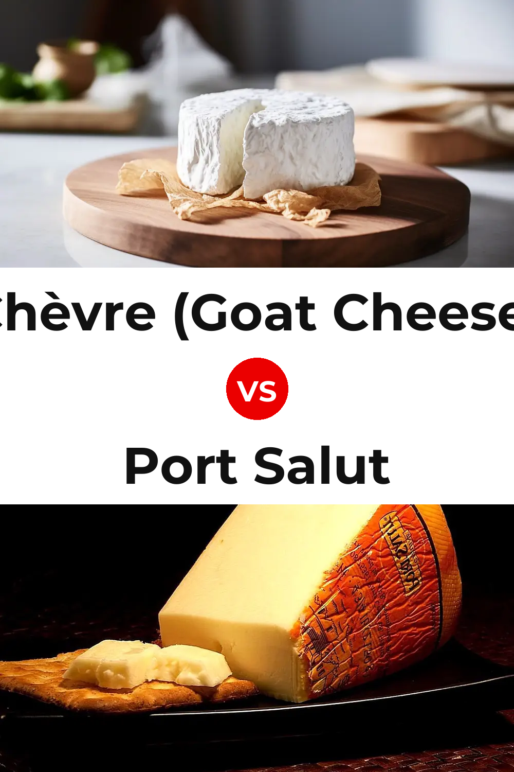 Chèvre (Goat Cheese) vs Port Salut Cheese Pinterest comparison