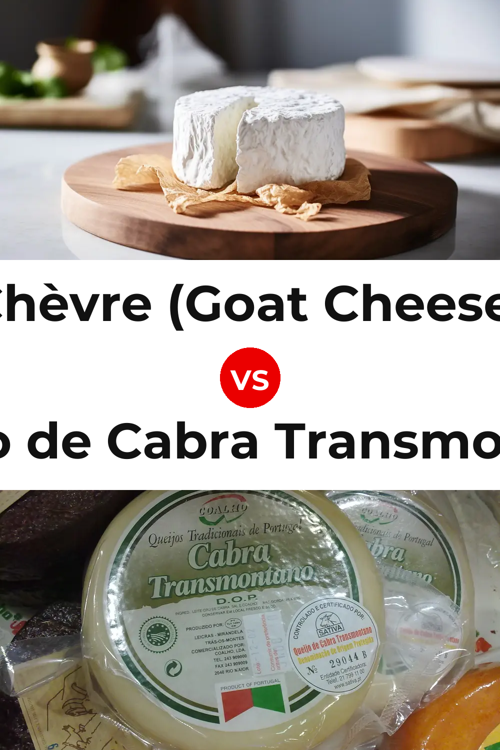 Chèvre (Goat Cheese) vs Queijo de Cabra Transmontano Pinterest comparison