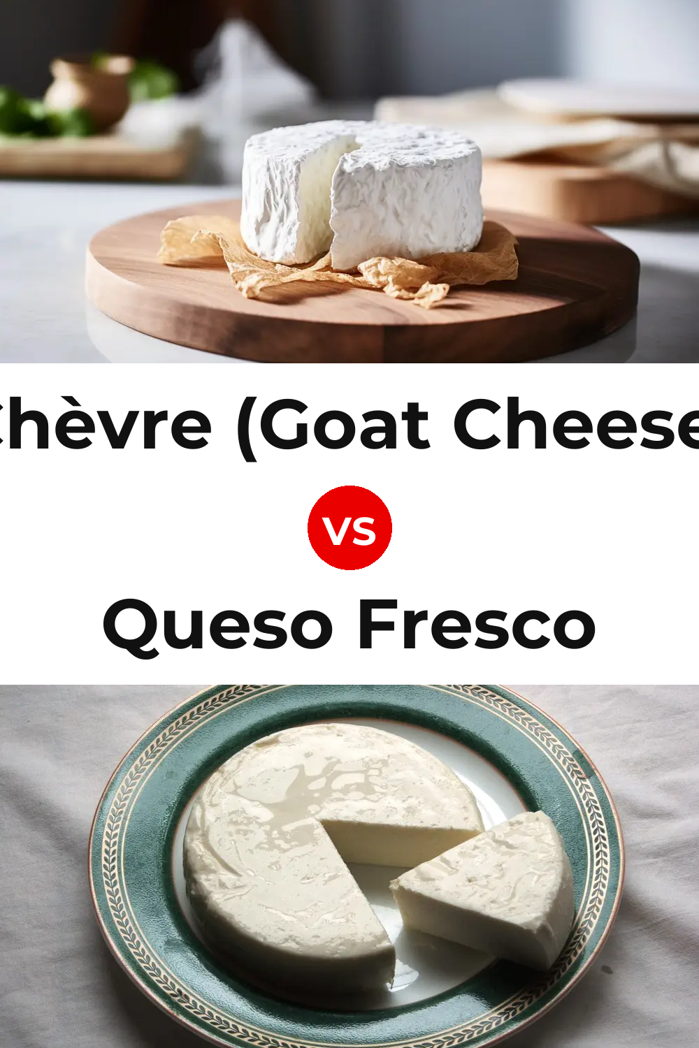 Chèvre (Goat Cheese) vs Queso Fresco Pinterest comparison