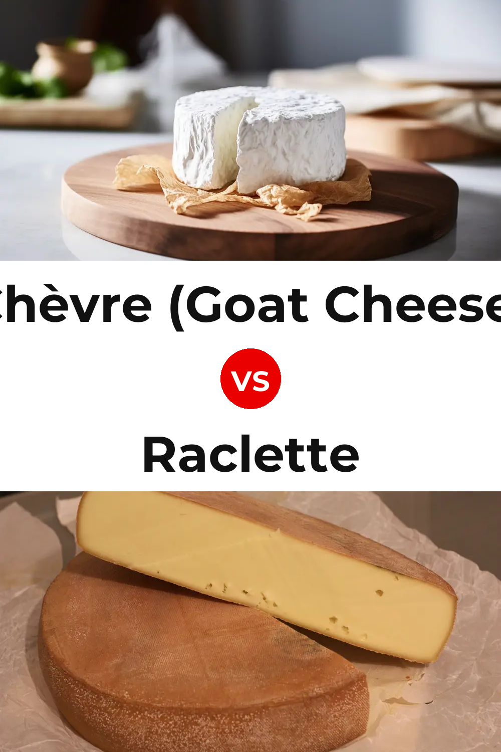 Chèvre (Goat Cheese) vs Raclette Cheese Pinterest comparison