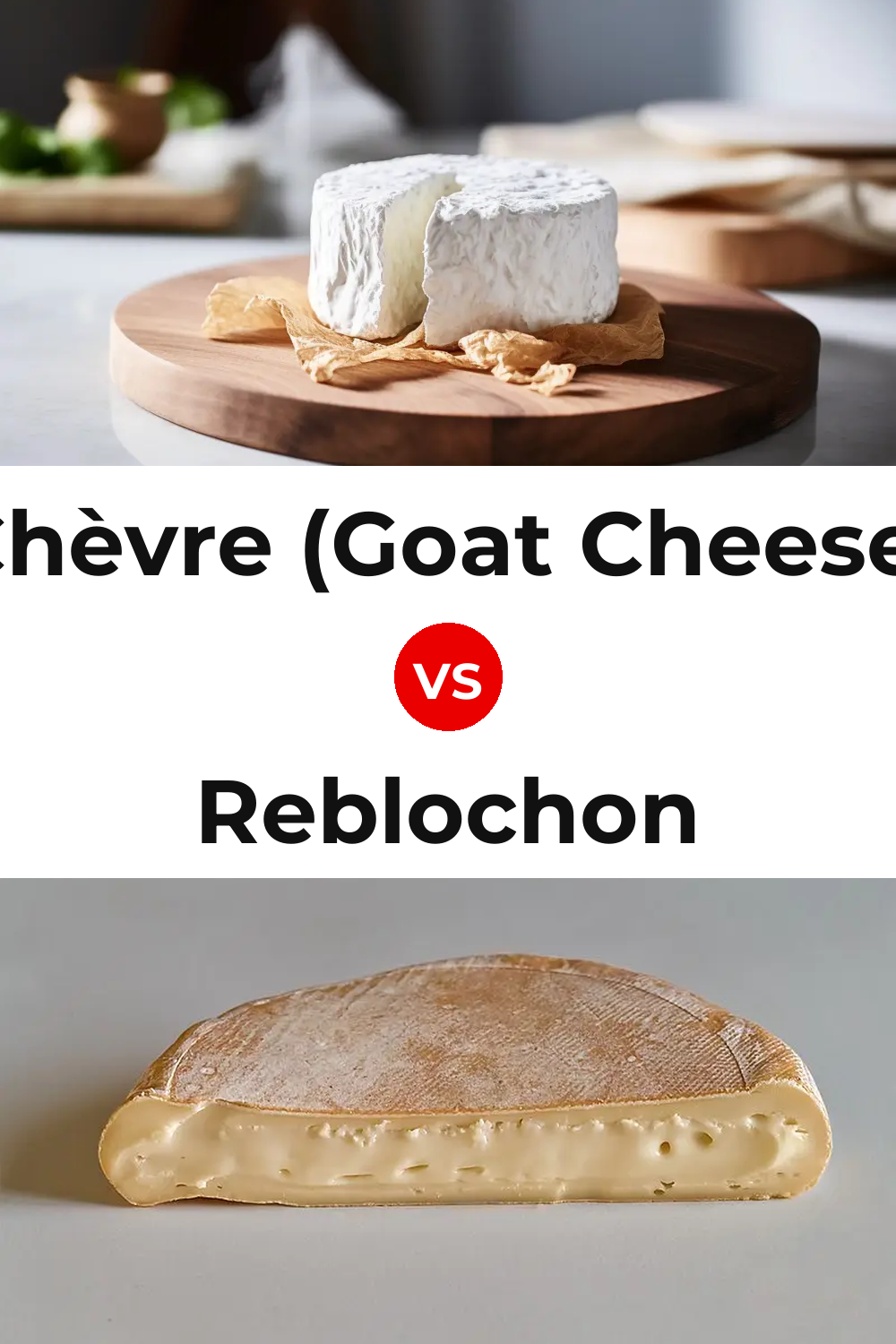 Chèvre (Goat Cheese) vs Reblochon Cheese Pinterest comparison