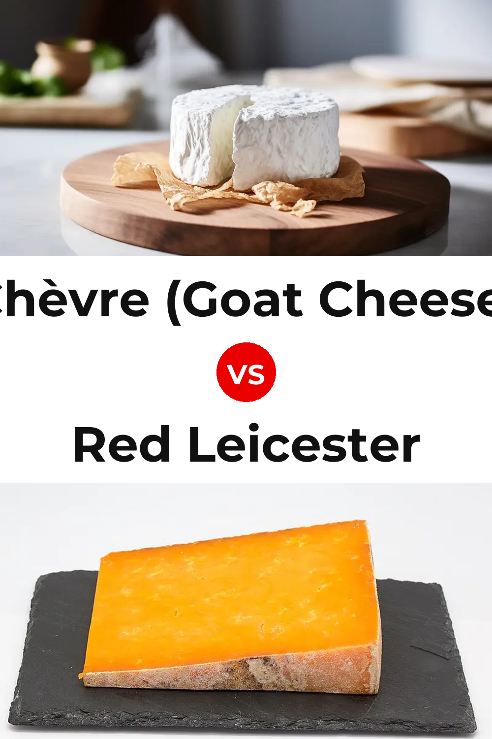 Chèvre (Goat Cheese) vs Red Leicester Cheese Pinterest comparison