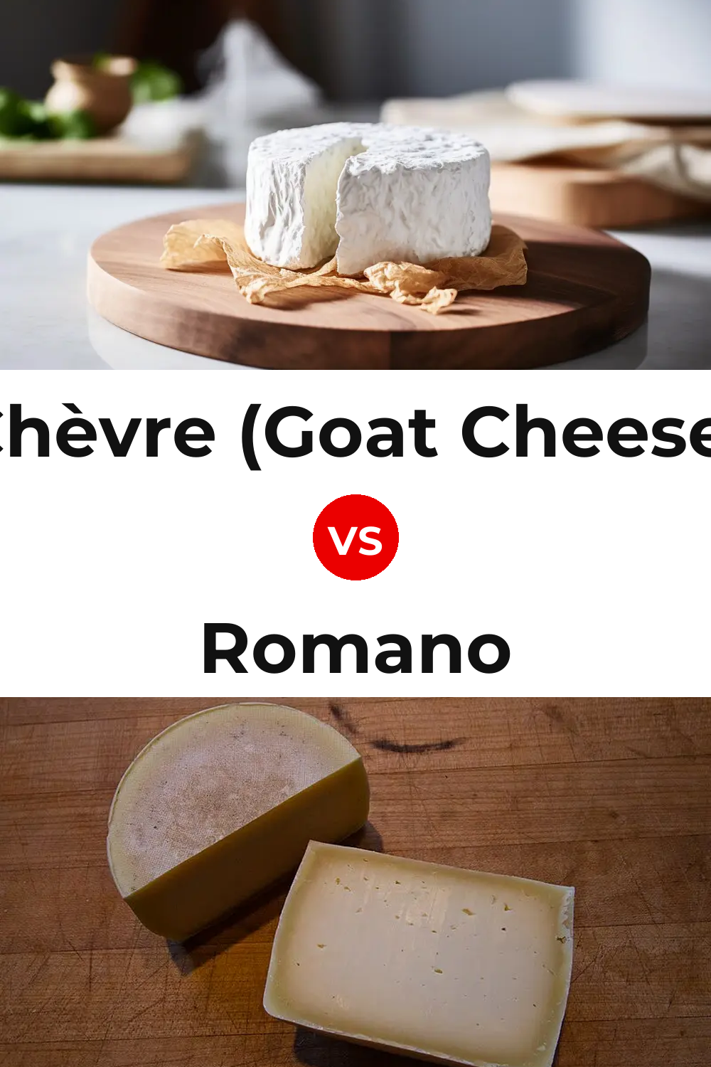 Chèvre (Goat Cheese) vs Romano Cheese Pinterest comparison