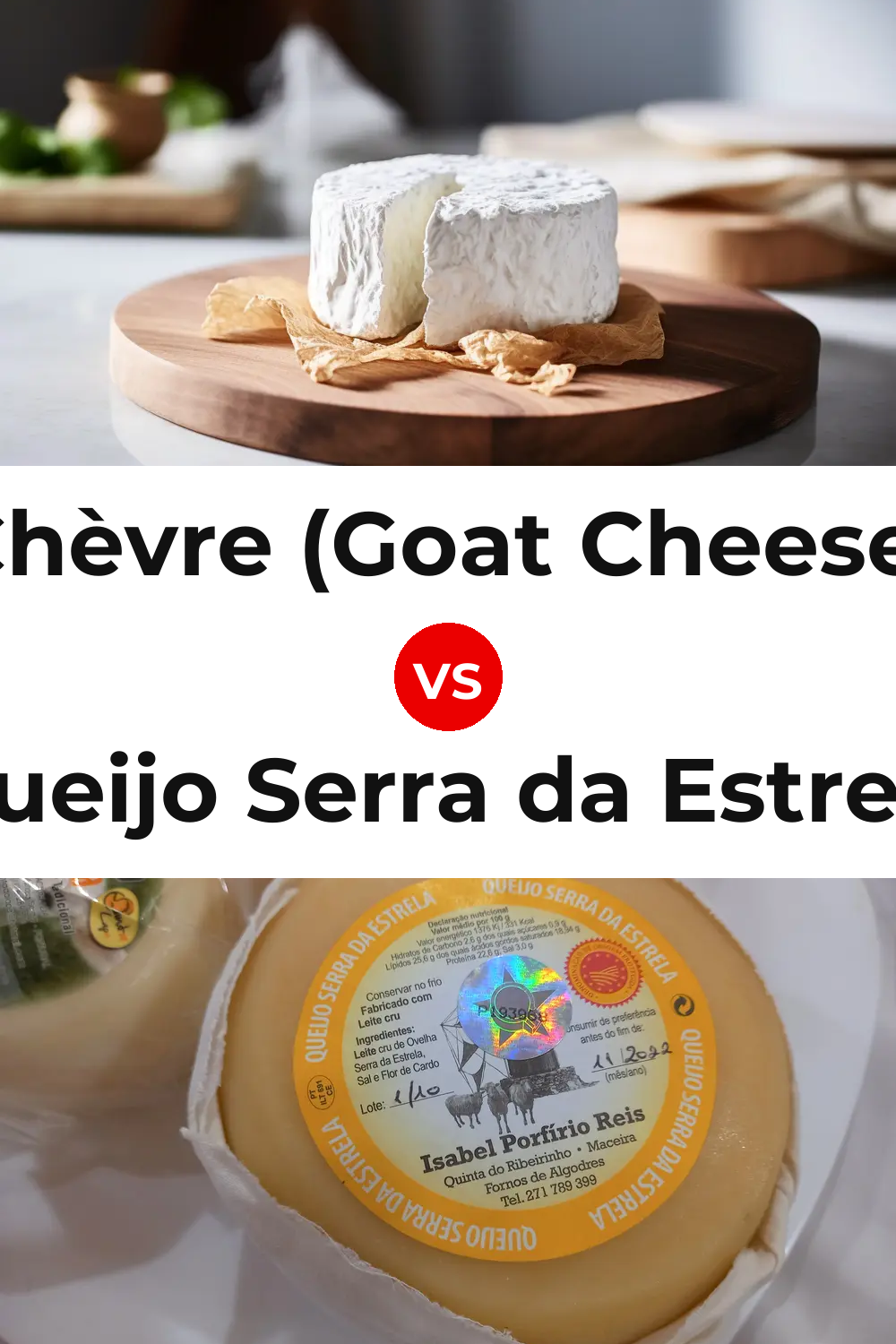 Chèvre (Goat Cheese) vs Queijo Serra da Estrela Pinterest comparison