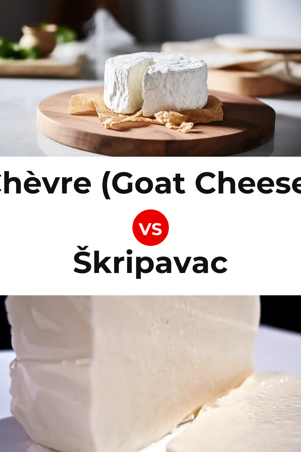 Chèvre (Goat Cheese) vs Škripavac Cheese Pinterest comparison
