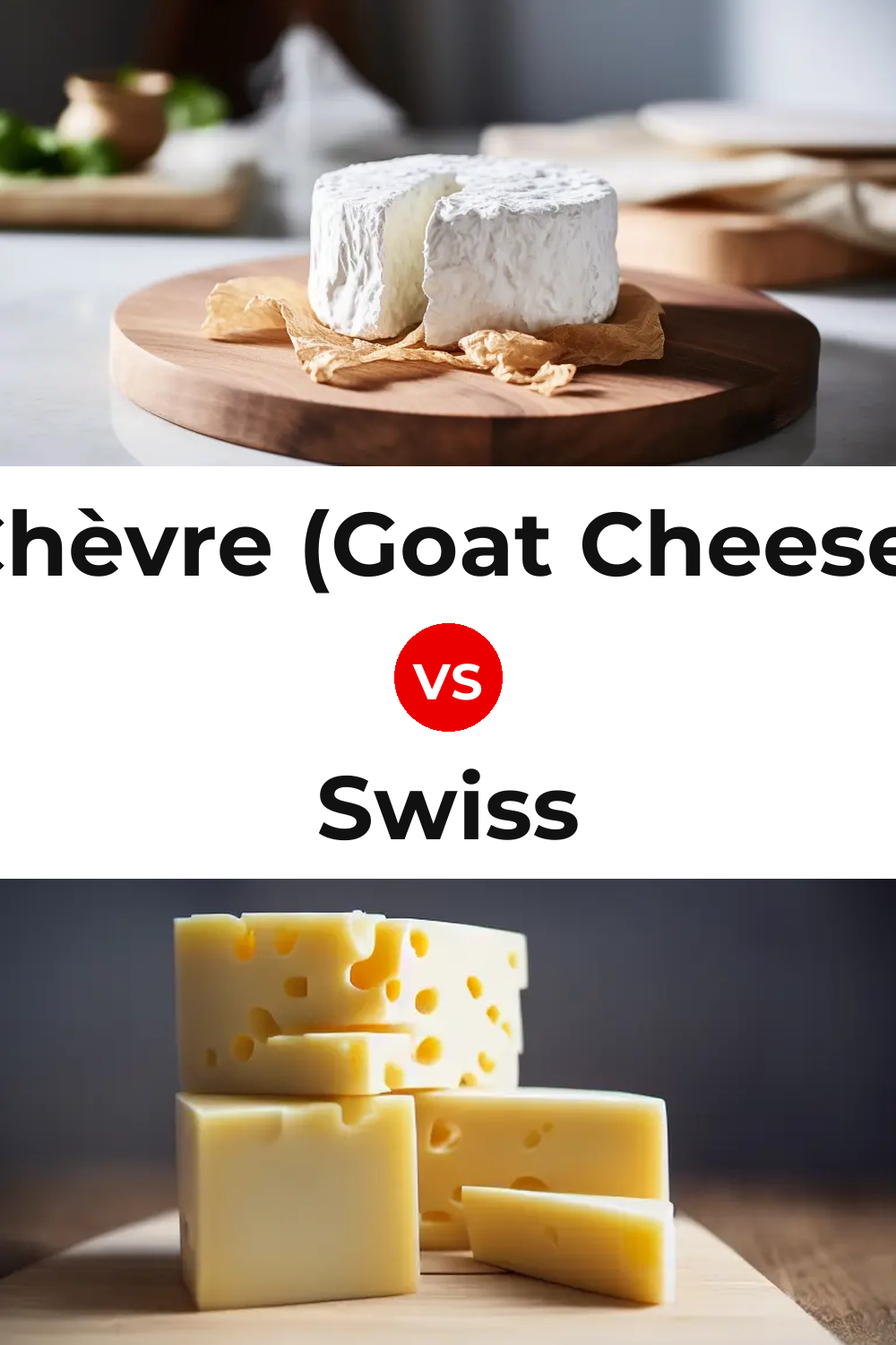 Chèvre (Goat Cheese) vs Swiss Cheese Pinterest comparison