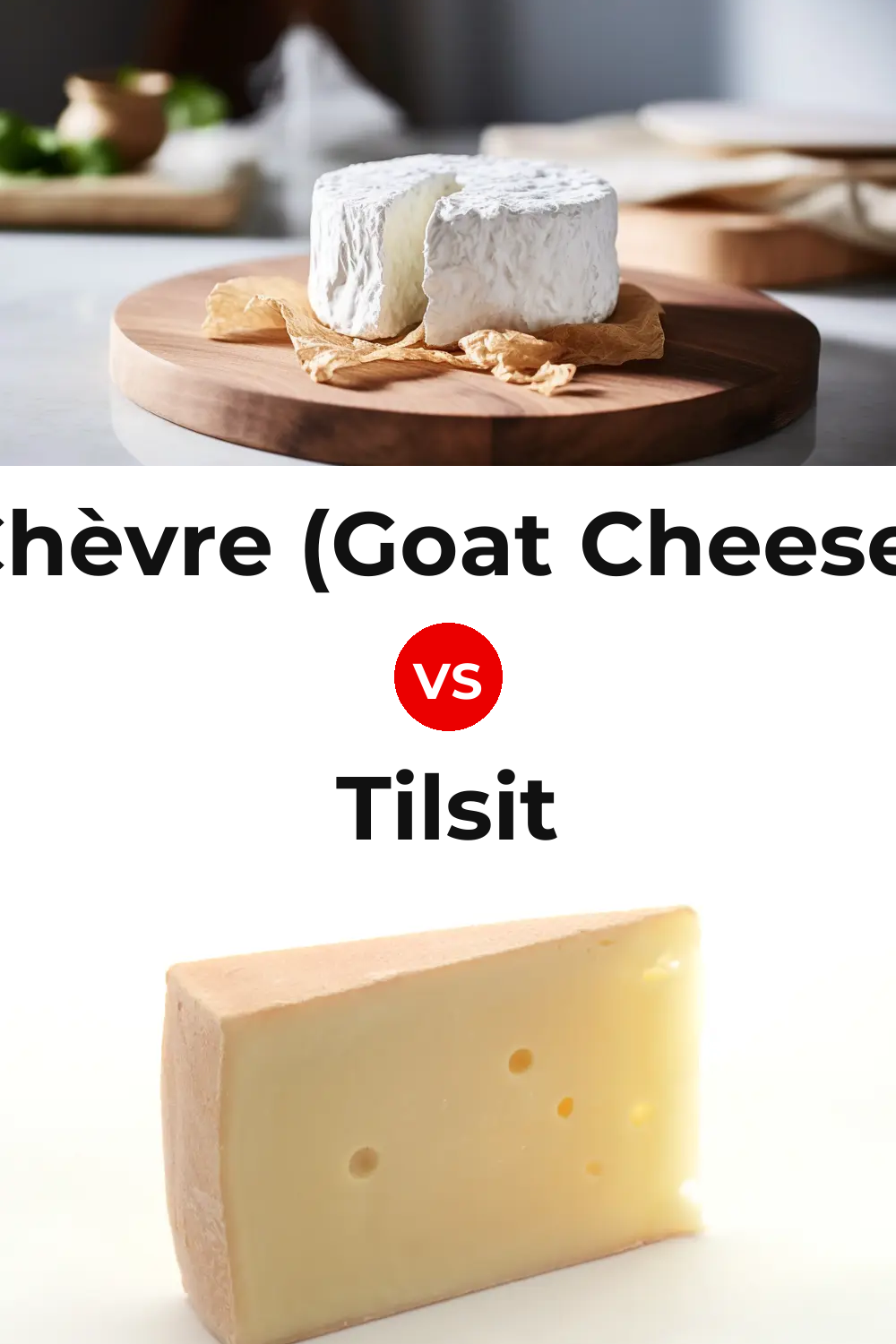 Chèvre (Goat Cheese) vs Tilsit Cheese Pinterest comparison