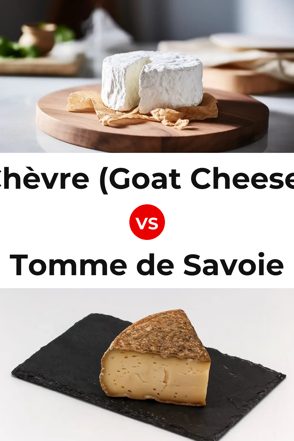 Chèvre (Goat Cheese) vs Tomme de Savoie Cheese Pinterest comparison