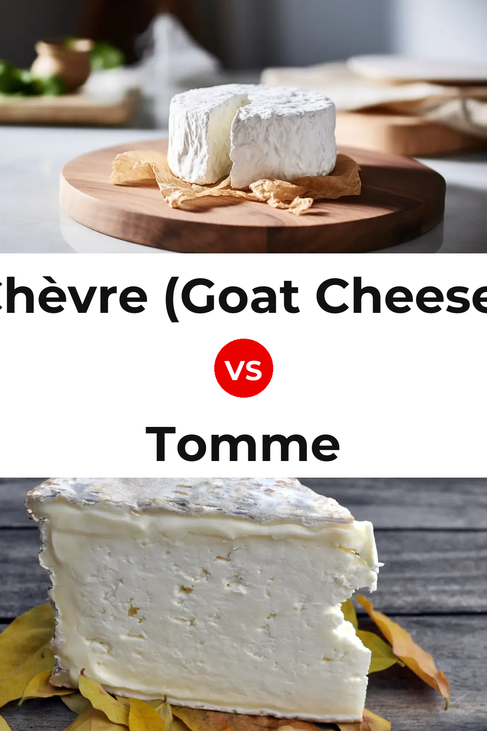 Chèvre (Goat Cheese) vs Tomme Cheese Pinterest comparison
