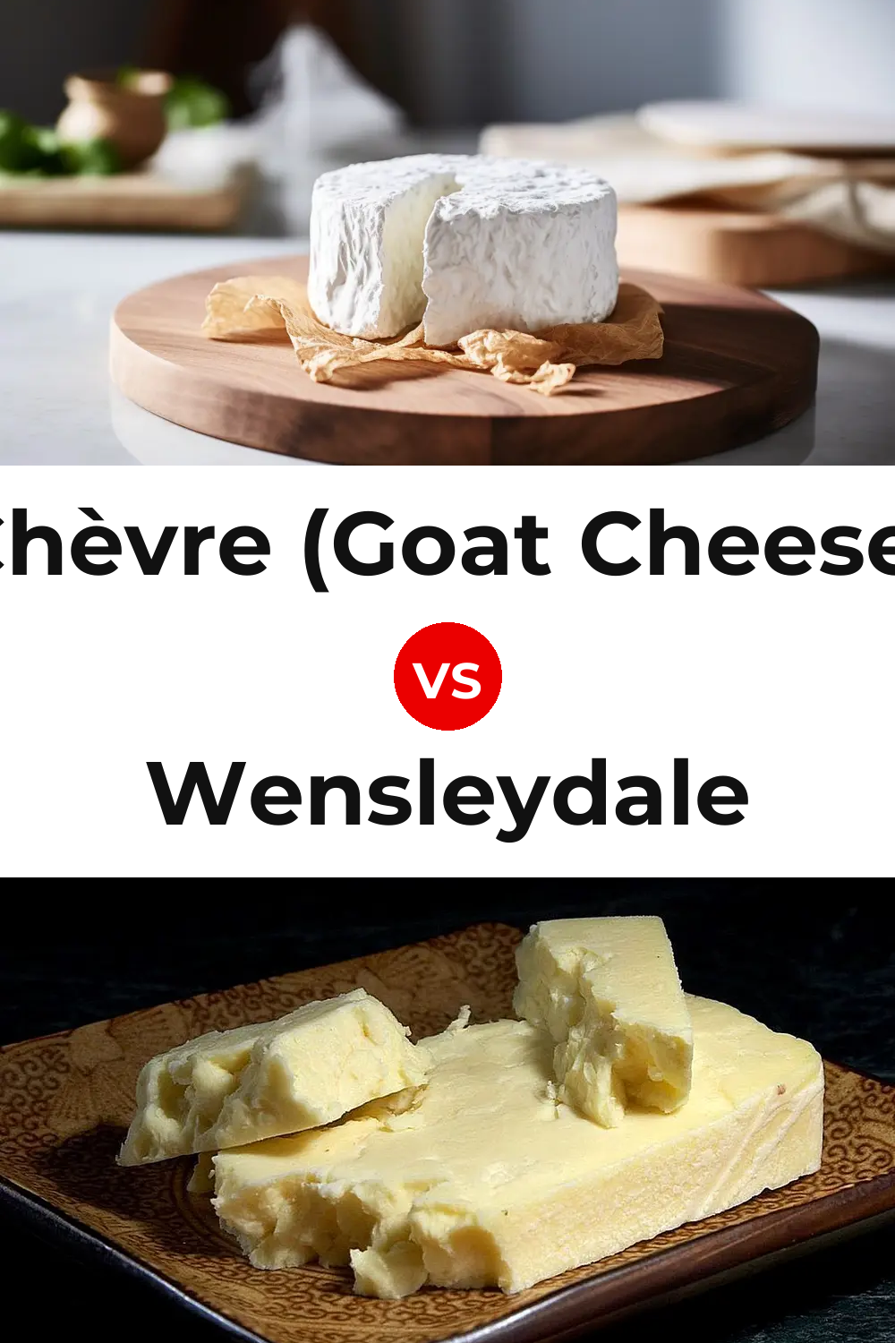 Chèvre (Goat Cheese) vs Wensleydale Cheese Pinterest comparison