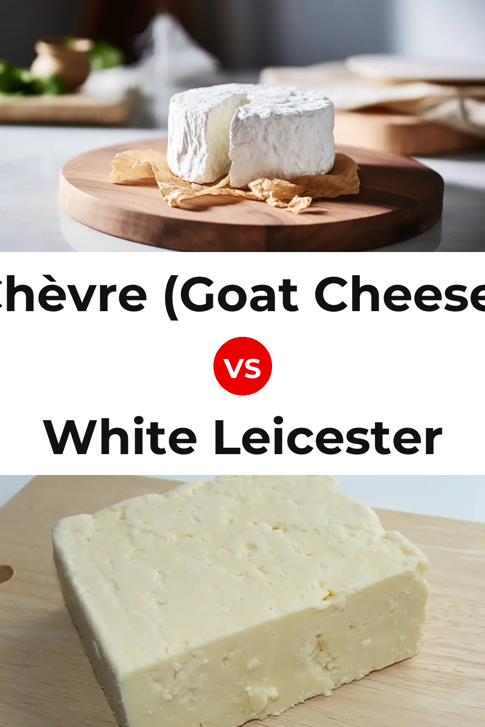 Chèvre (Goat Cheese) vs White Leicester Cheese Pinterest comparison