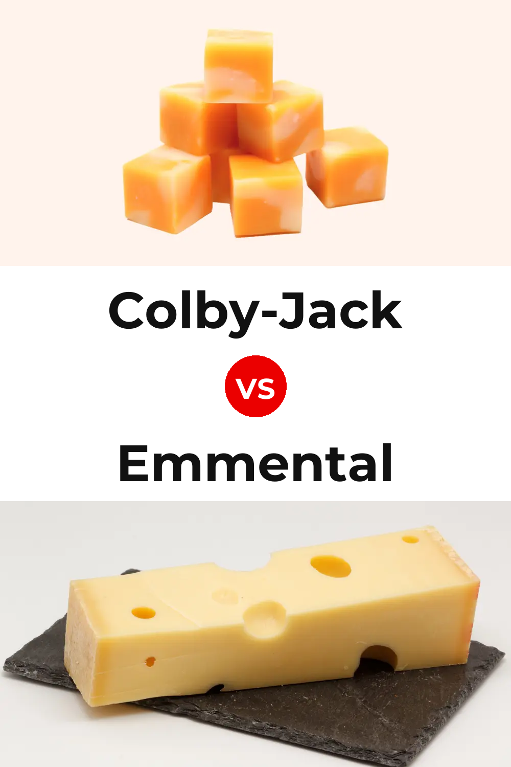 Colby-Jack Cheese vs Emmental Cheese Pinterest comparison