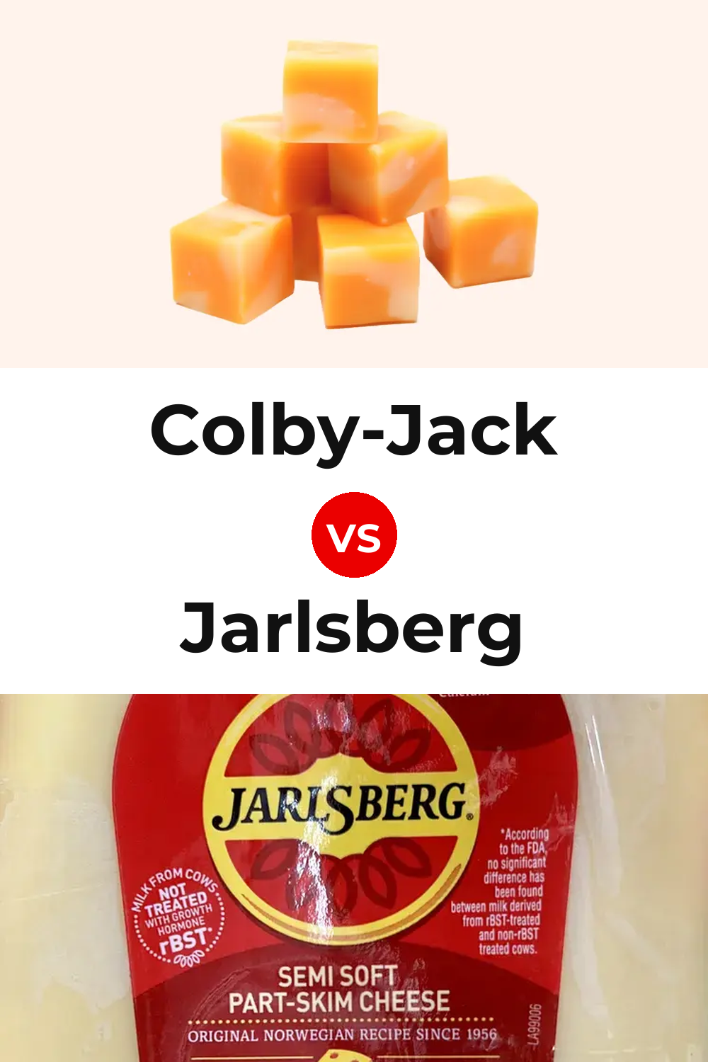 Colby-Jack Cheese vs Jarlsberg Cheese Pinterest comparison