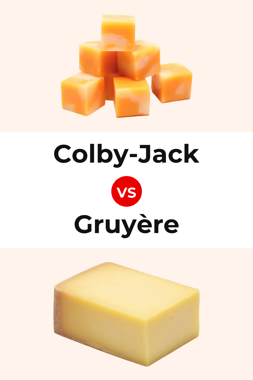 Colby-Jack Cheese vs Gruyère Cheese Pinterest comparison