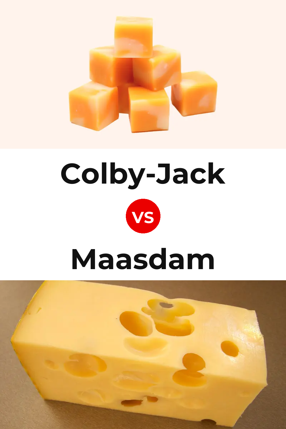 Colby-Jack Cheese vs Maasdam Cheese Pinterest comparison