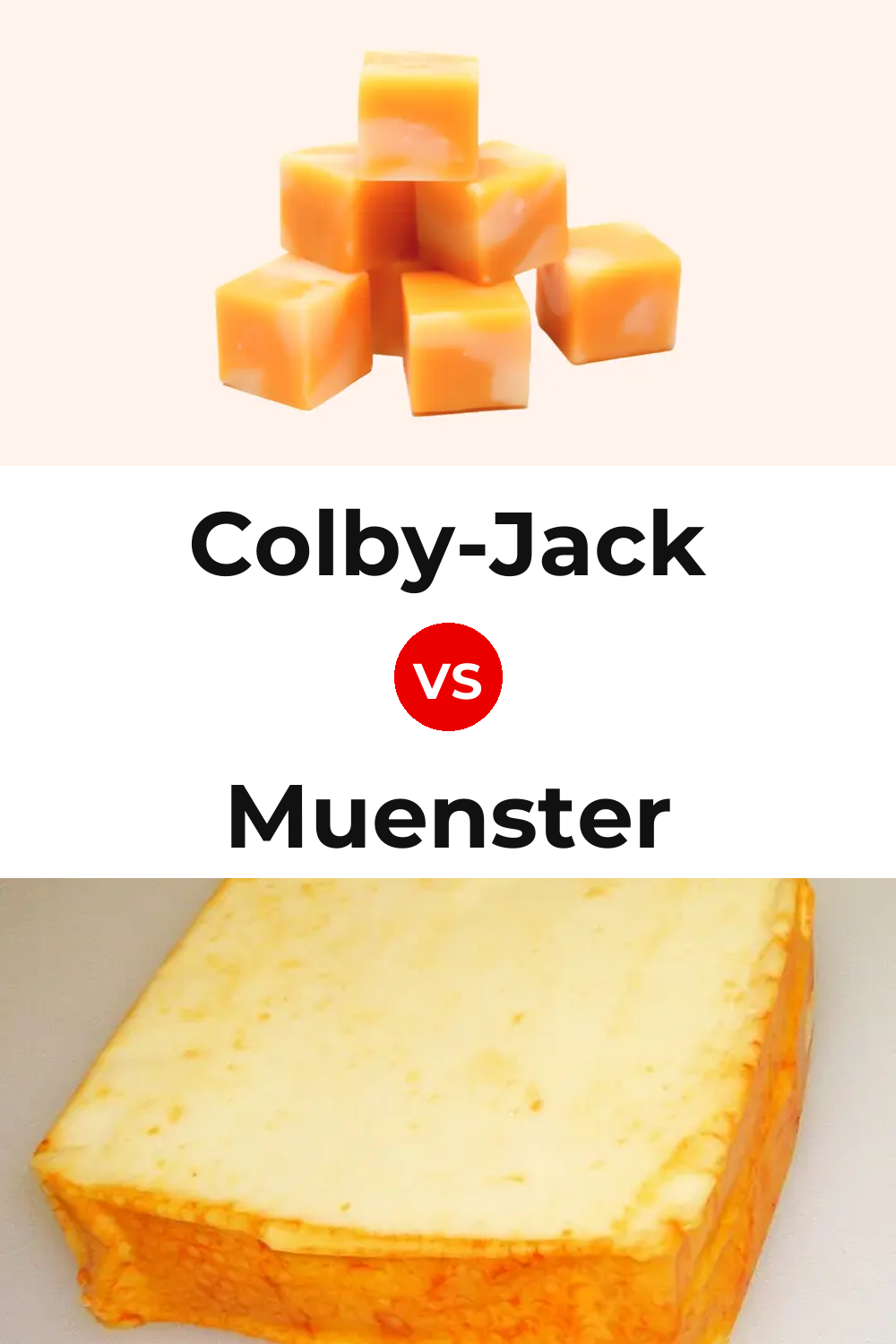 Colby-Jack Cheese vs Muenster Cheese Pinterest comparison