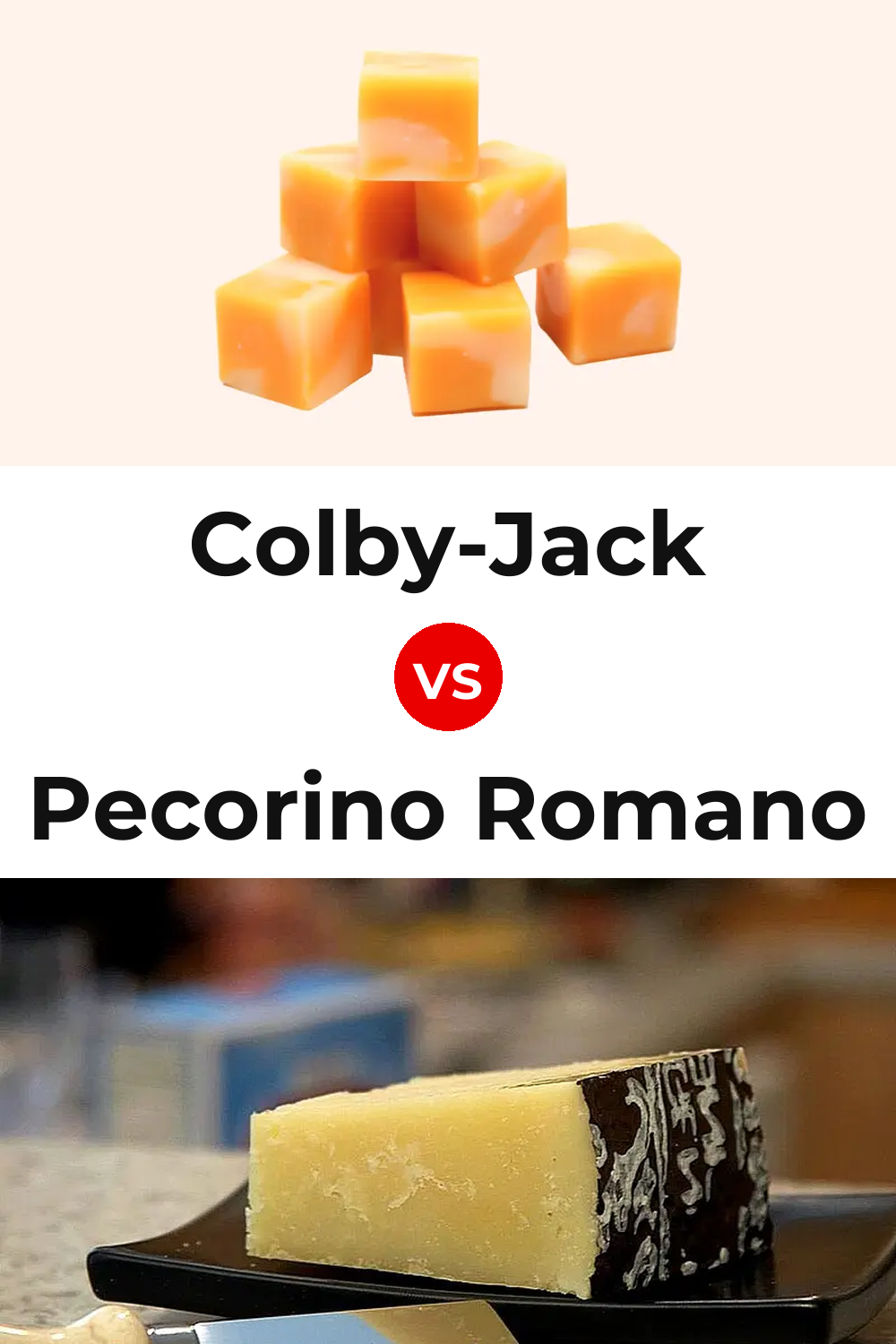 Colby-Jack Cheese vs Pecorino Romano Cheese Pinterest comparison