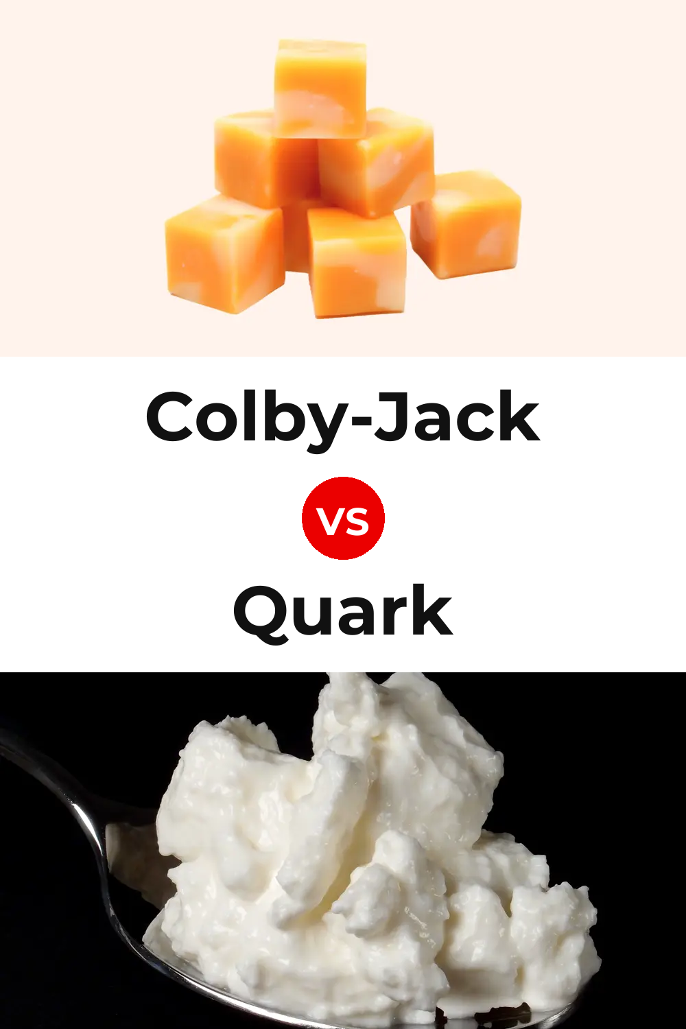 Colby-Jack Cheese vs Quark Cheese Pinterest comparison