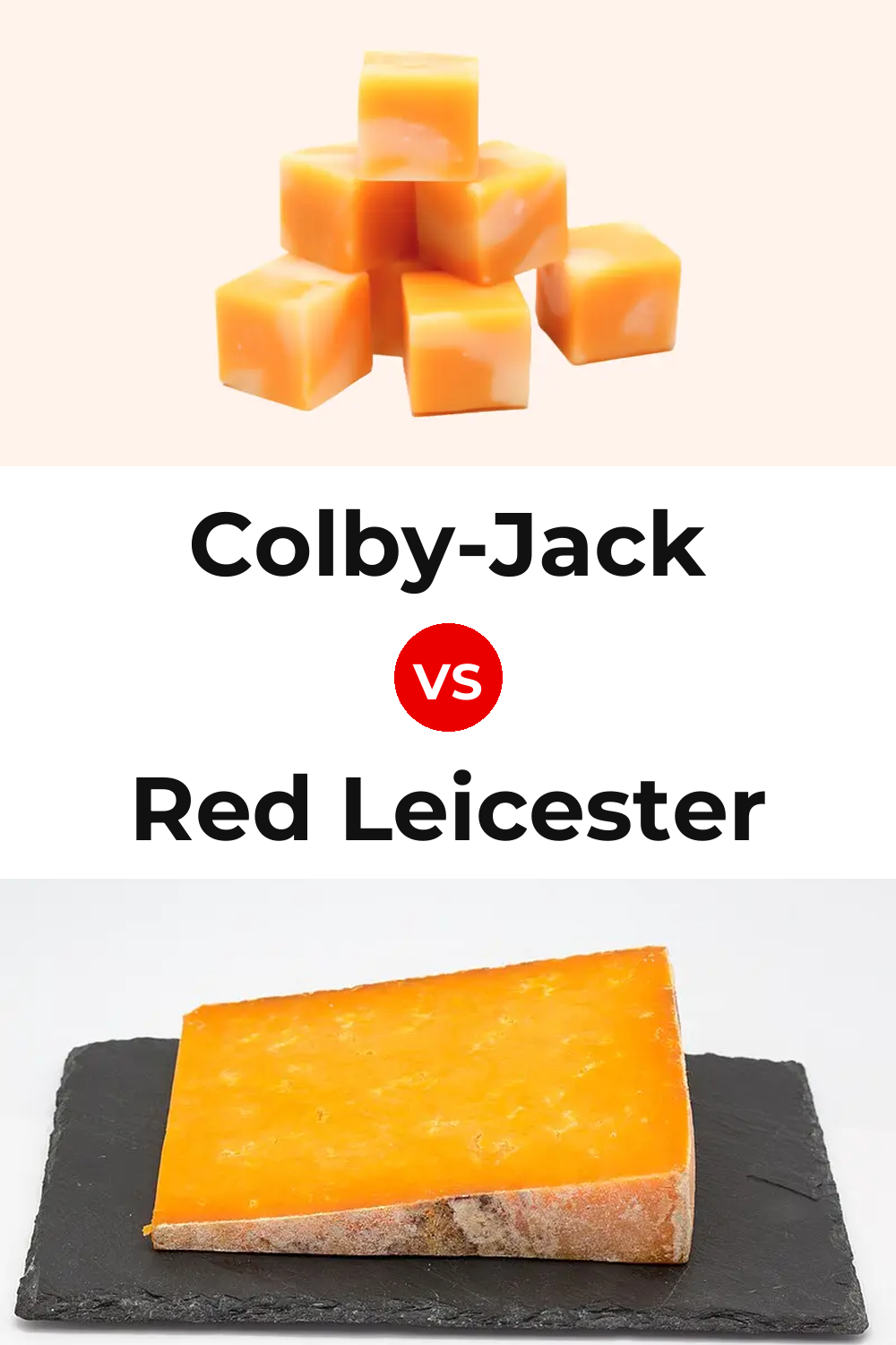 Colby-Jack Cheese vs Red Leicester Cheese Pinterest comparison