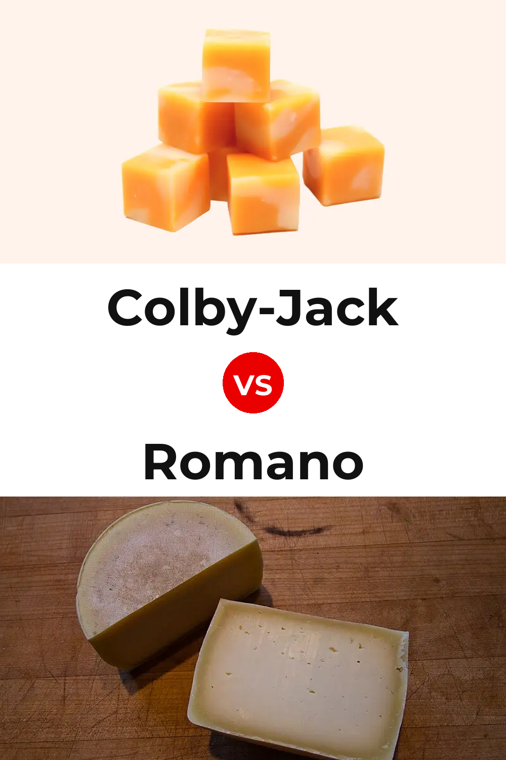 Colby-Jack Cheese vs Romano Cheese Pinterest comparison