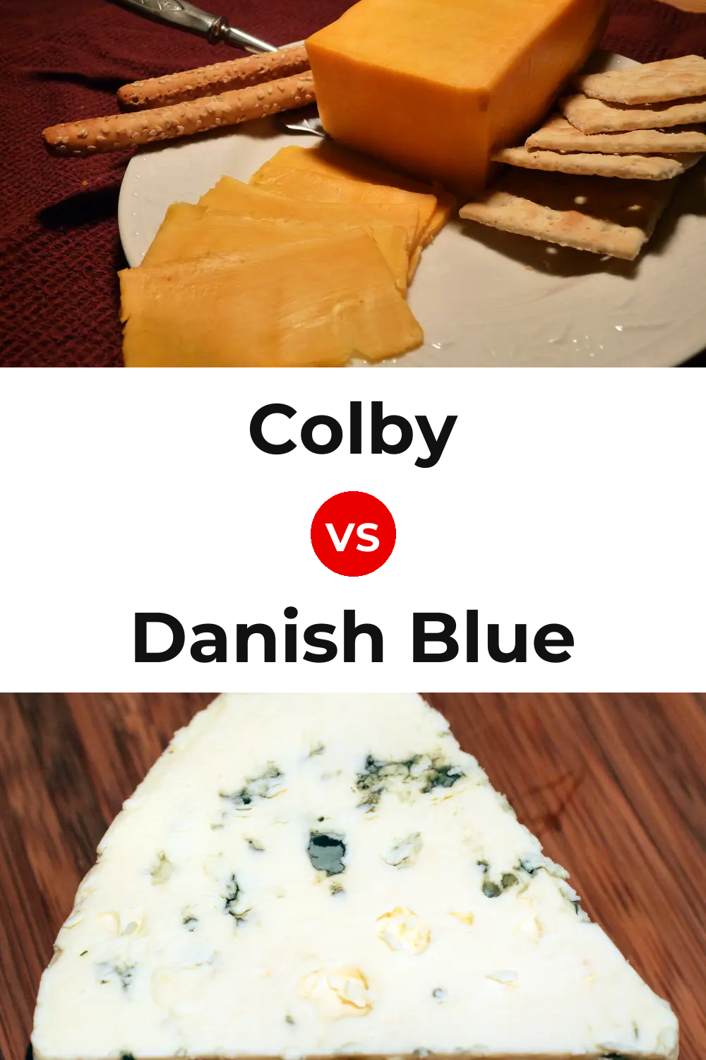Colby Cheese vs Danish Blue Cheese Pinterest comparison