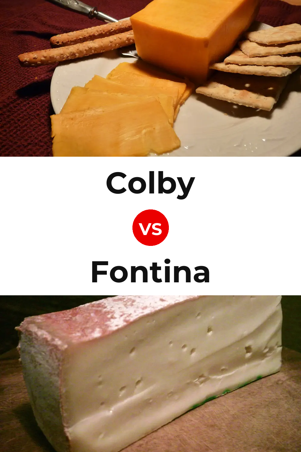 Colby Cheese vs Fontina Cheese Pinterest comparison