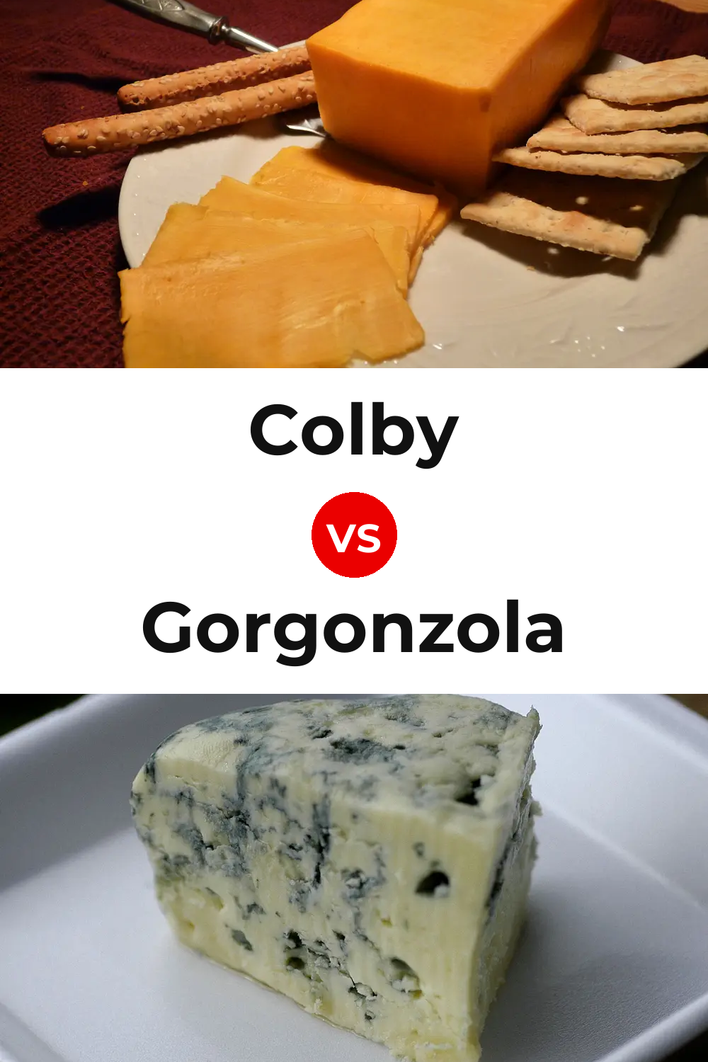 Colby Cheese vs Gorgonzola Cheese Pinterest comparison