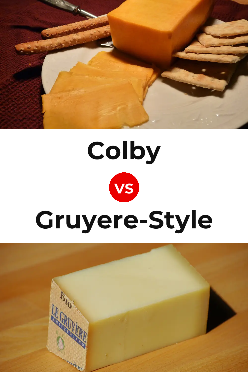 Colby Cheese vs Gruyere-Style Cheese Pinterest comparison