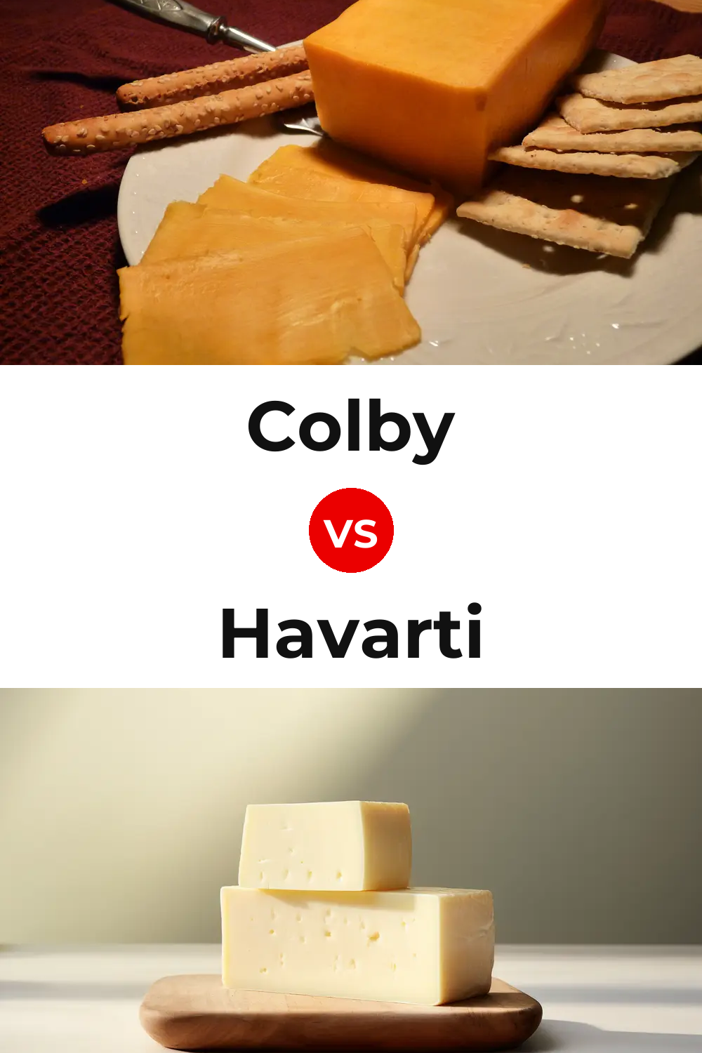 Colby Cheese vs Havarti Cheese Pinterest comparison