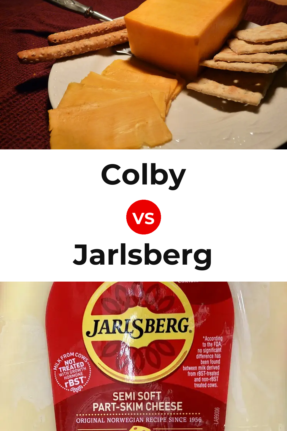 Colby Cheese vs Jarlsberg Cheese Pinterest comparison